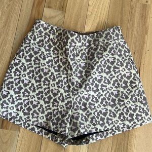 J. Crew Trouser Short in Metallic Leopard Jacquard